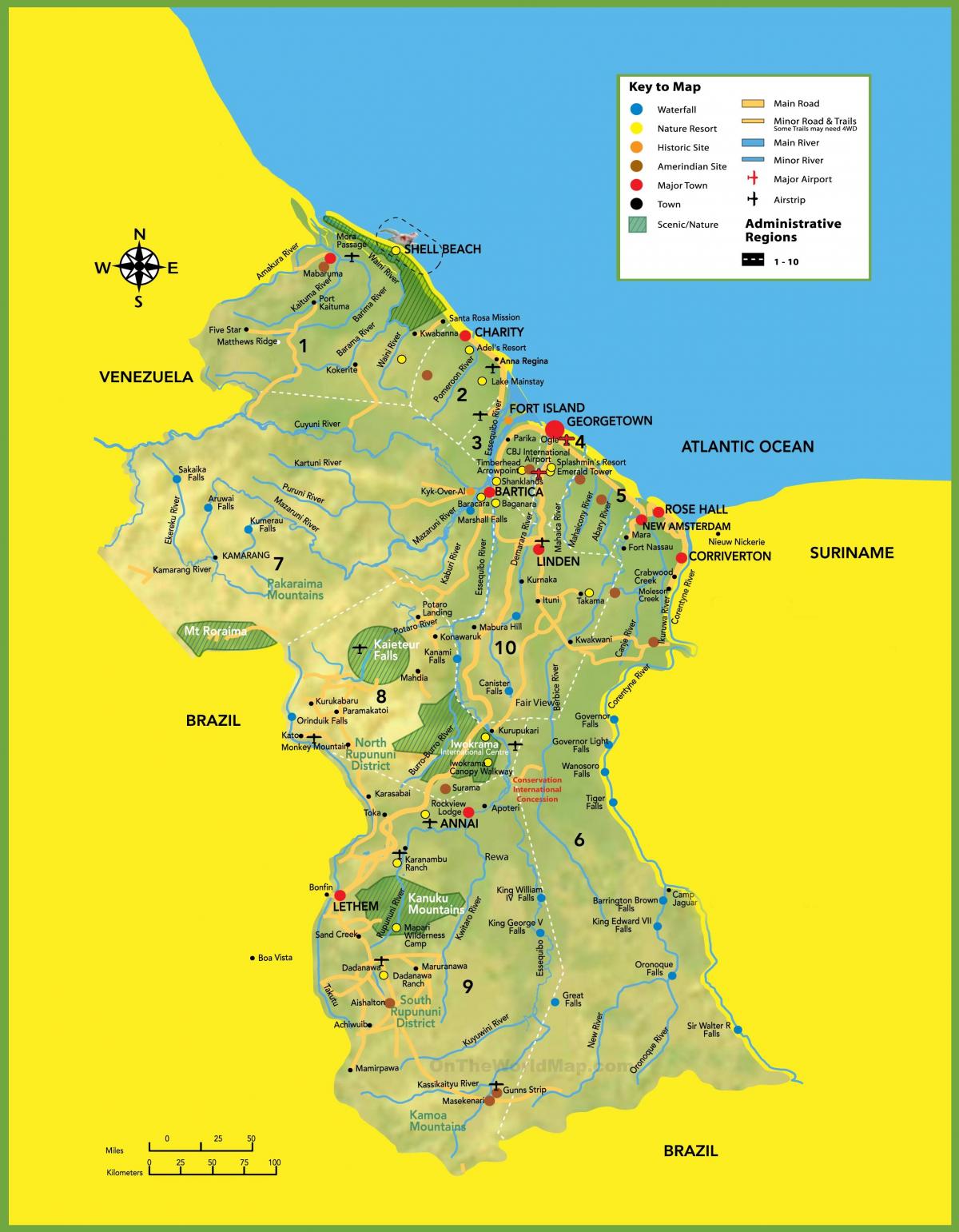 kaart van de foto van Guyana
