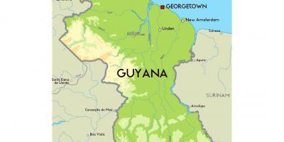 Een kaart van Guyana