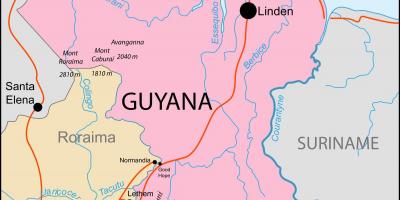Kaart van Guyana locatie op de wereld