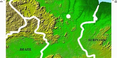Kaart van satelliet kaart van Guyana